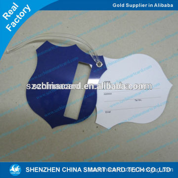 wholesale Customized 2 pieces Window Punched Plastic Hard PVC luggage tags